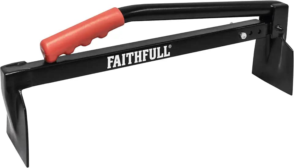 Faithfull Ziegelheber – Verstellbare Einhand-Ziegelzange, robuste, galvanisierte Stahlkonstruktion zum Heben und Tragen von Ziegeln – Tragkraft 410–675 mm