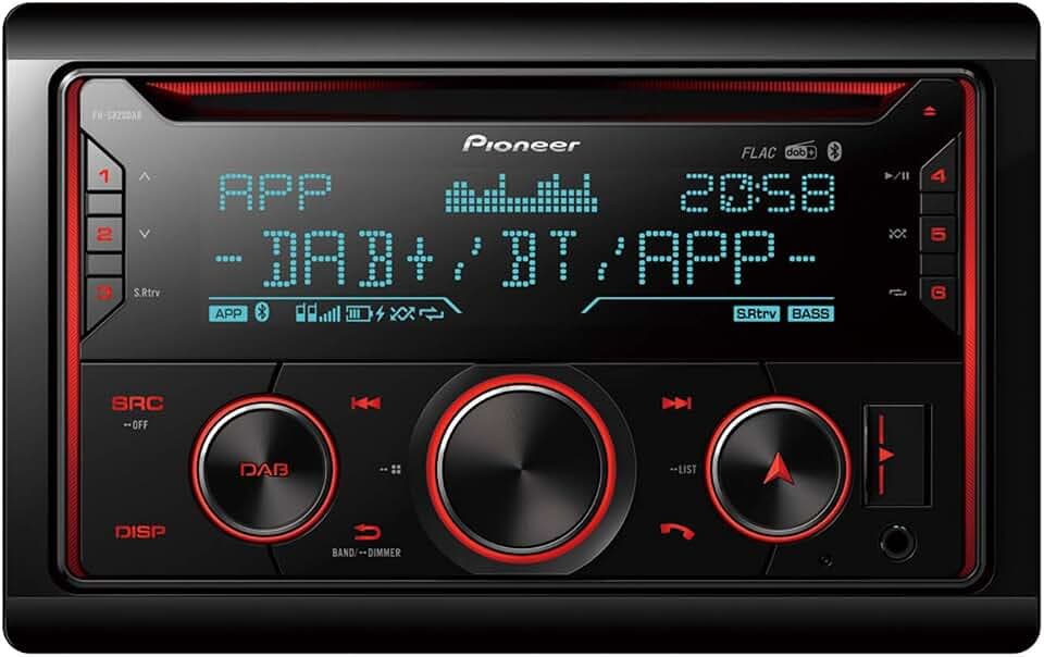 Pioneer FH-S820DAB, 2DIN Autoradio, CD-Tuner mit FM und DAB+, Bluetooth, MP3, USB und AUX-Eingang, RGB – Beleuchtung, Freisprecheinrichtung, 13- Band Equalizer