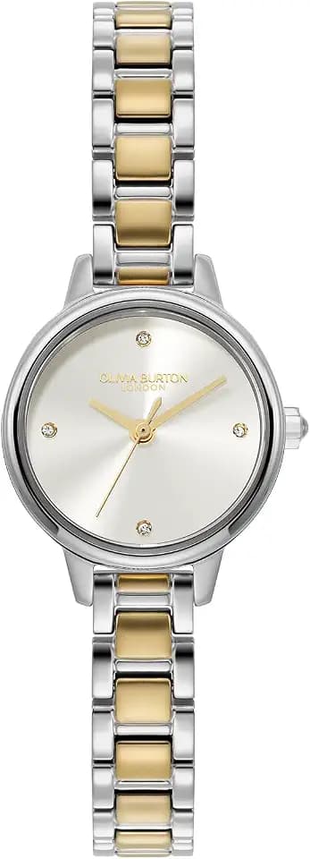 Olivia Burton Uhr mit DREI-Zeiger-Quarzwerk für Damen Kollektion MINI Classic mit Edelstahlarmband – Erhältlich in Gold, Zweifarbig oder Roségold