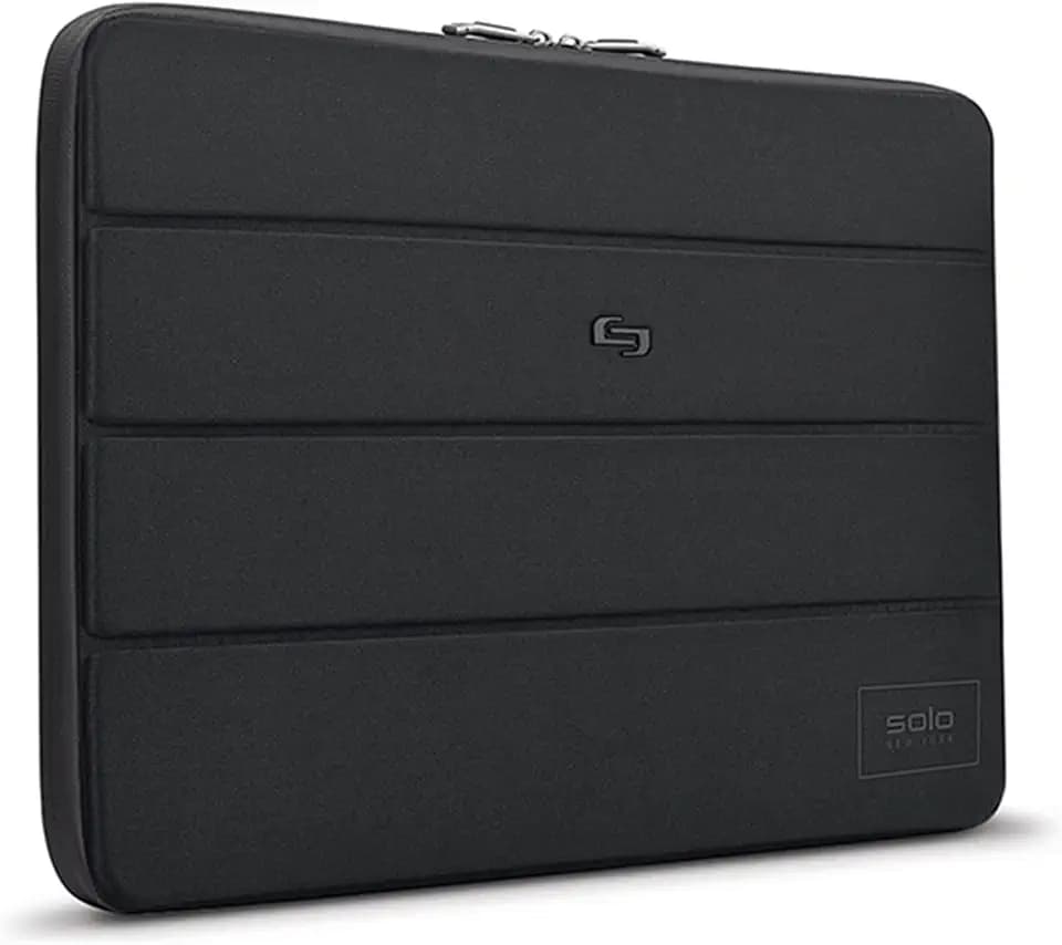 Solo New York Laptop Bag Sleeve for Women & Men - Travel Case for Computer & Tablet, Fits up to 15.6" Laptops, Fully Padded, Lightweight Construction, Durable Zippers - Bond, Black