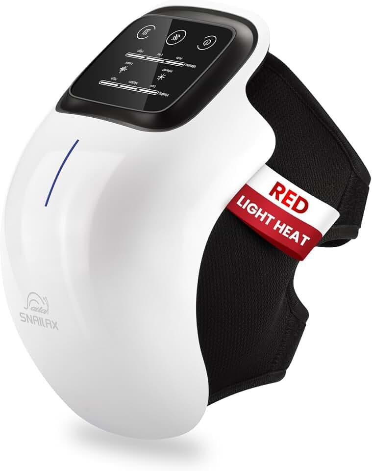 Snailax Akku-Kniemassagegerät mit Wärme, Rotlicht und Vibration Kniebandage