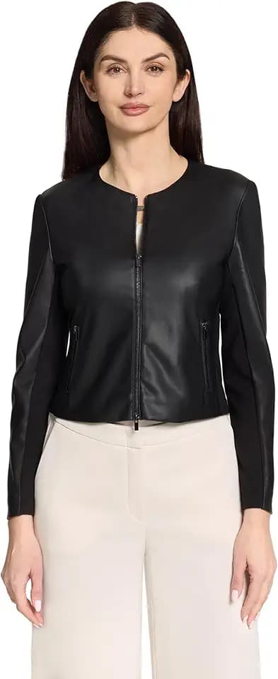 Vera Mont Damen Blazer-Jacke mit Reißverschluss Schwarz,38