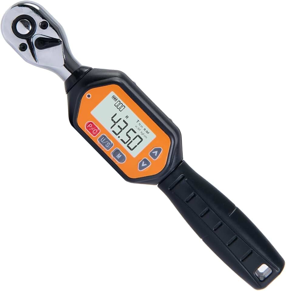 Beslands Drehmomentschlüssel Digital 3/8 1.8-60Nm（1,3-44,25 ft-lbs） Genauigkeit im Uhrzeigersinn ± 2% / Gegen den Uhrzeigersinn ± 2,5% Professionelle Drehmomentschlüssel mit Summer und LED
