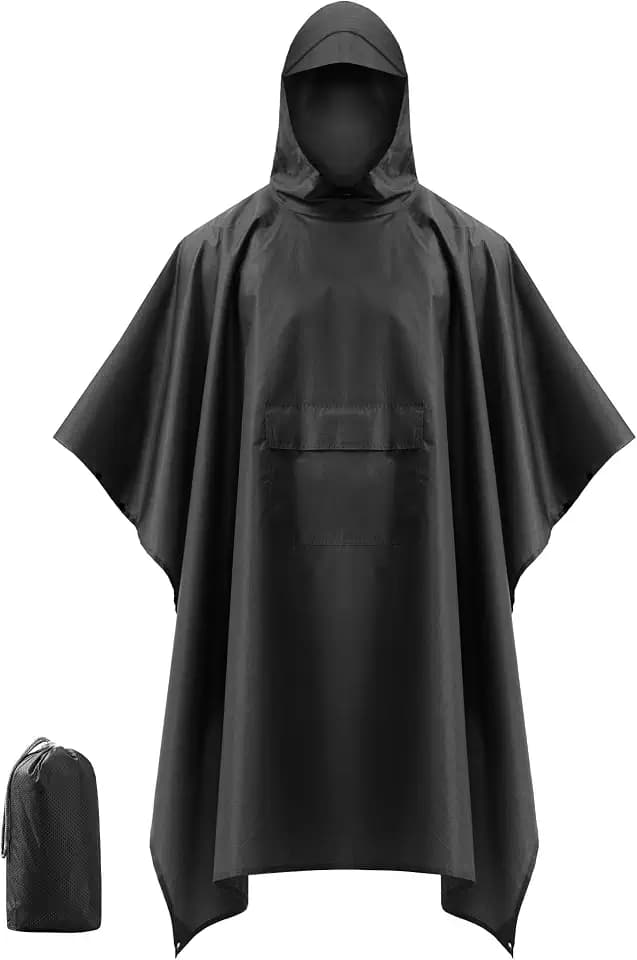 Coutyuyi Wasserdichter Regenponcho Unisex, 3in1 Winddichte Regencape