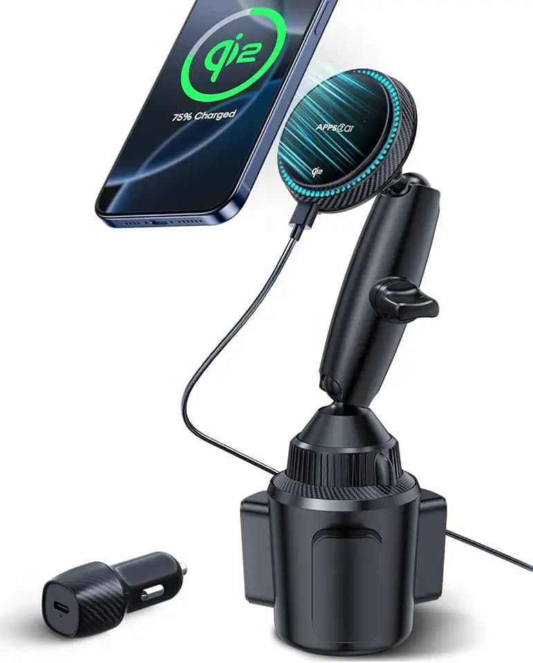APPS2Car Upgraded for QI2 MagSafe Cup Holder Phone Holder Charger