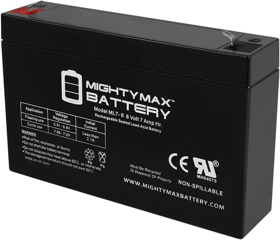 Mighty Max Battery 6V 7Ah SLA Replacement Battery for Enduring 3FM7