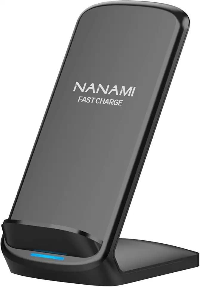 NANAMI Upgraded Fast Wireless Charger, Wireless Charging Stand Compatible with Samsung Galaxy S26/S26+/S25/S24/S23 & Phone Charger Dock for iPhone 18 Pro/18 Pro Max/17/17 Air/16/16 Plus/16 Pro/15/14