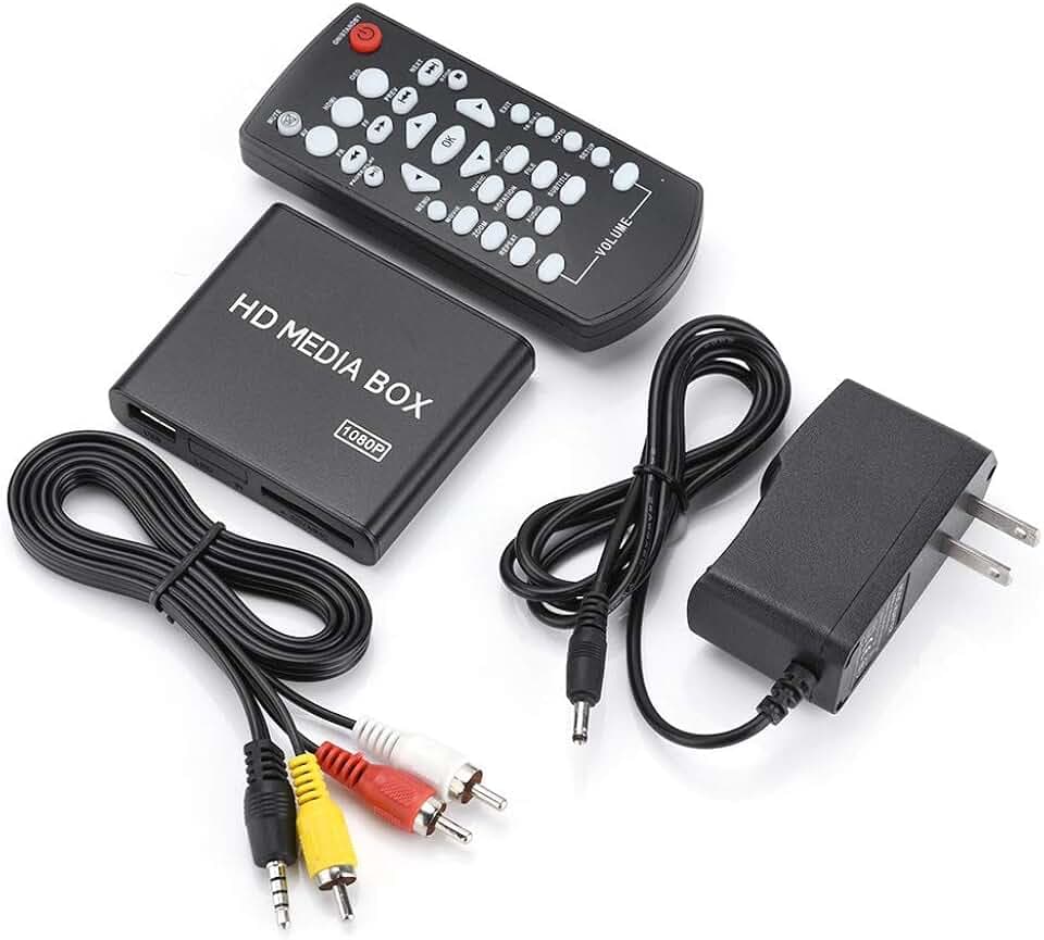 110-240V HDMI Media Player Mini 1080P Digital Player Box Support USB MP3 MMC SD MKV with Remote Control(US Plug)