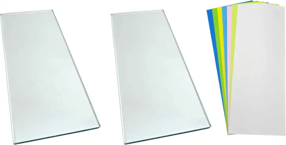 Taytool 279199 Two Sheets 5/16 x 5 x 12 Dead Flat Float Plate Glass with 7 Sheets Lapping Microfinishing Film 4-1/4 x 11 for Scary Sharp Sharpening System
