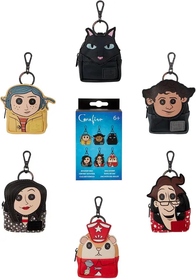 Loungefly Coraline: Mystery - Mini Backpack Keychain Charm - Collect all 6 - Collectible Keychains