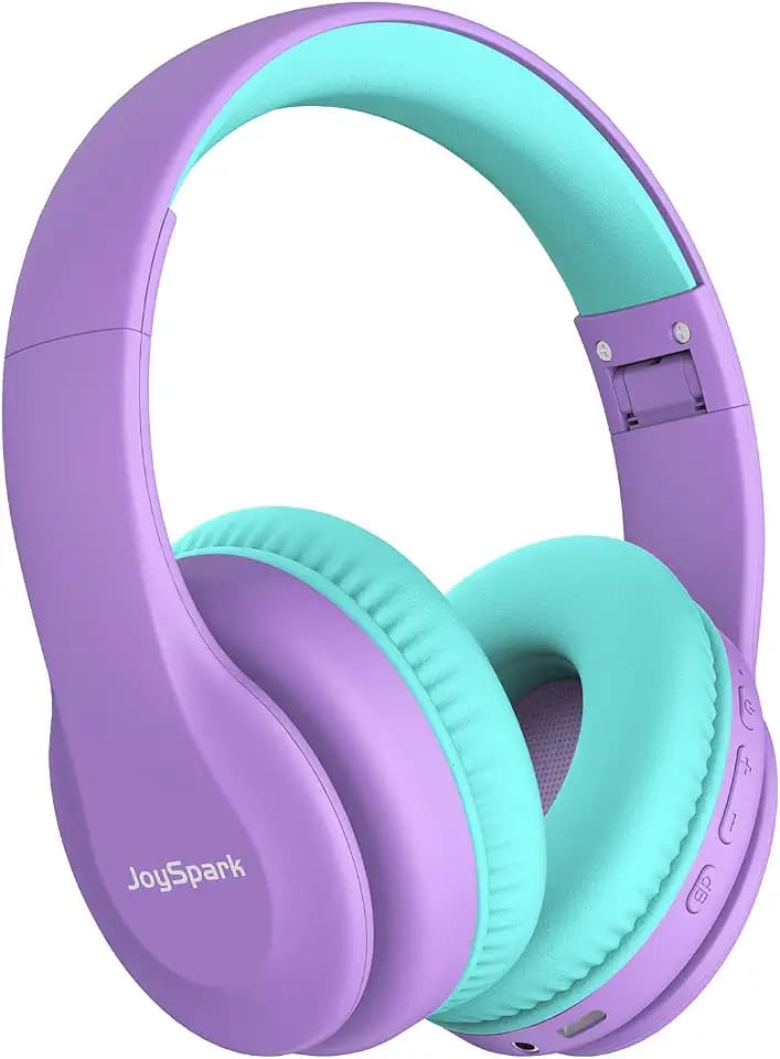 JoySpark Kids Bluetooth Headphones Over-Ear, 60Hrs, Built-in Mic-Purple