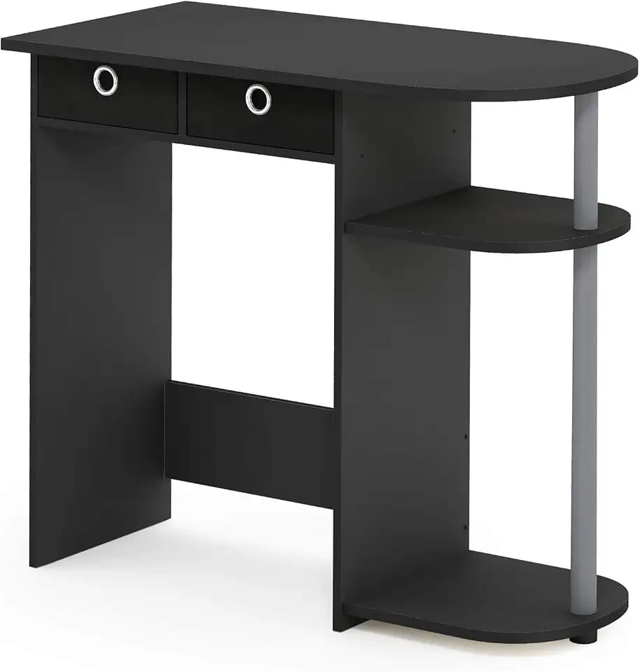 Furinno GO Green Gaming-Schreibtisch mit 2 Ablagen, Boxen, Schwarz
