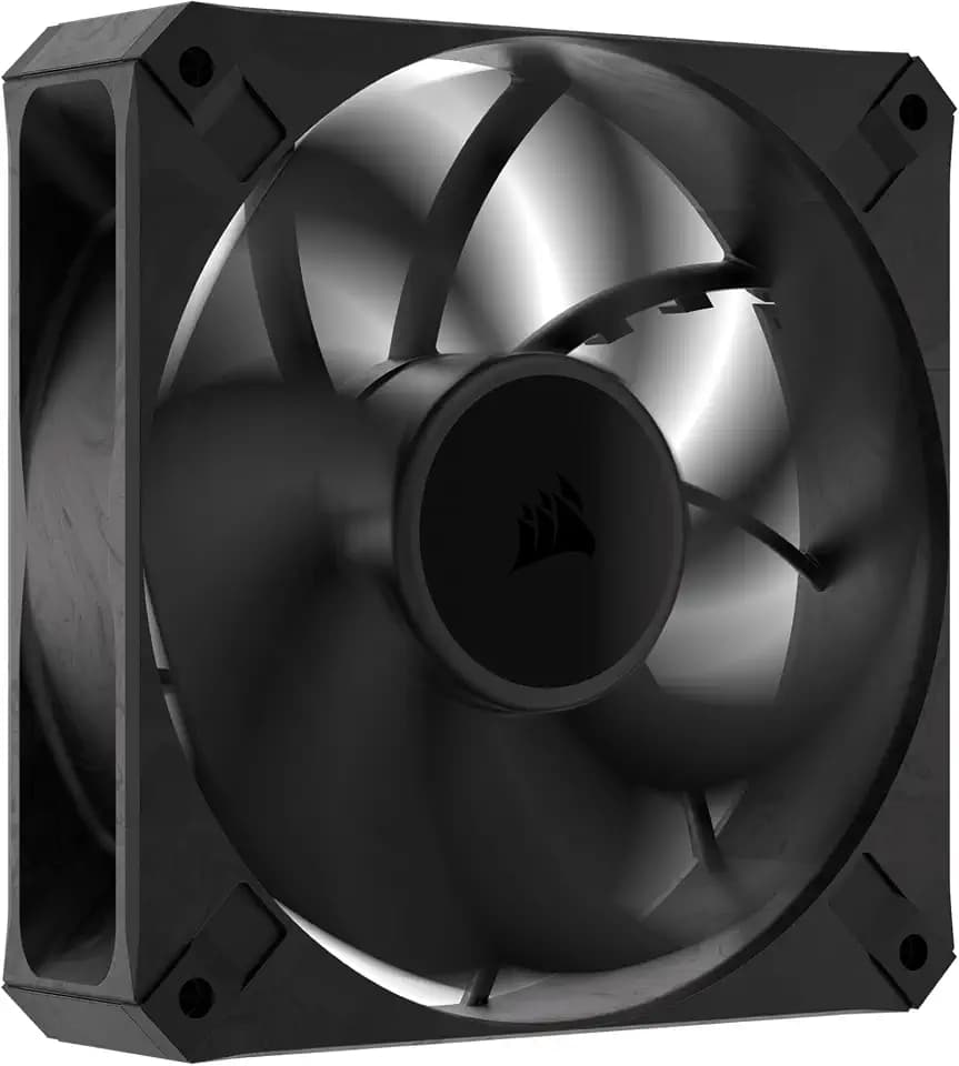 CORSAIR RS120 MAX 120mm PWM Thick Fan – High Static Pressure – Liquid Crystal Polymer Construction – Single Fan – Black