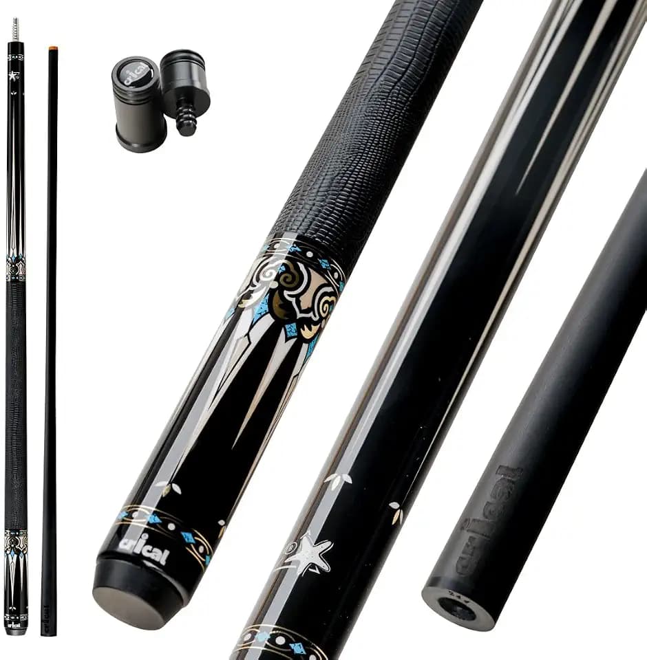 CRICAL Carbon Fiber Pool Cue Set, Low Deflection, Pro Taper Shaft, 58 Inch