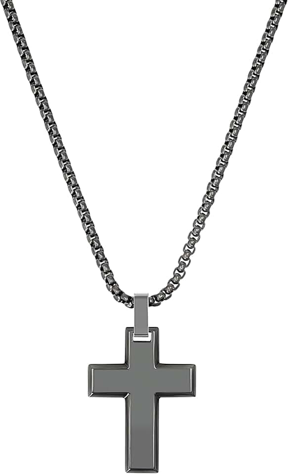 s.Oliver Kette mit Anhänger für Herren, Halsschmuck, Kreuz, Kommt in Schmuck Geschenk Box