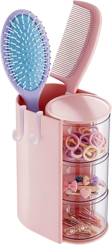 Hair Accessories Organizer with 2 Hooks For Girls,Hair Brush Holder