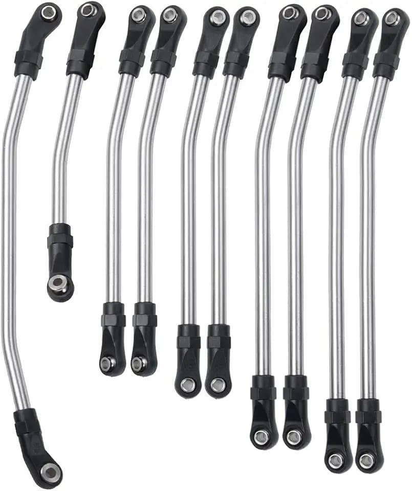 RCLIONS Steel SCX10-II RC Links End Rod 313mm Wheelbase for AXIAL SCX10-2