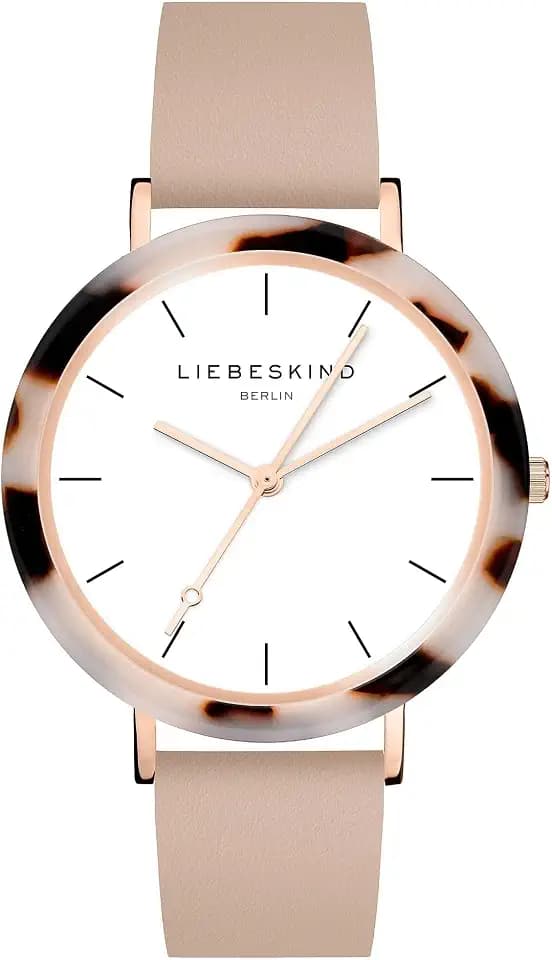 Liebeskind Berlin Damen Armbanduhr – Rundes Gehäuse mit gemustertem Acetat-Topring