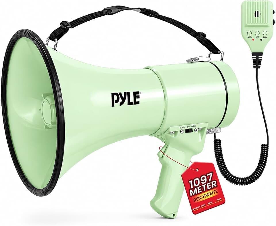 Pyle Megaphon mit Sirene & Mikrofon – 50W