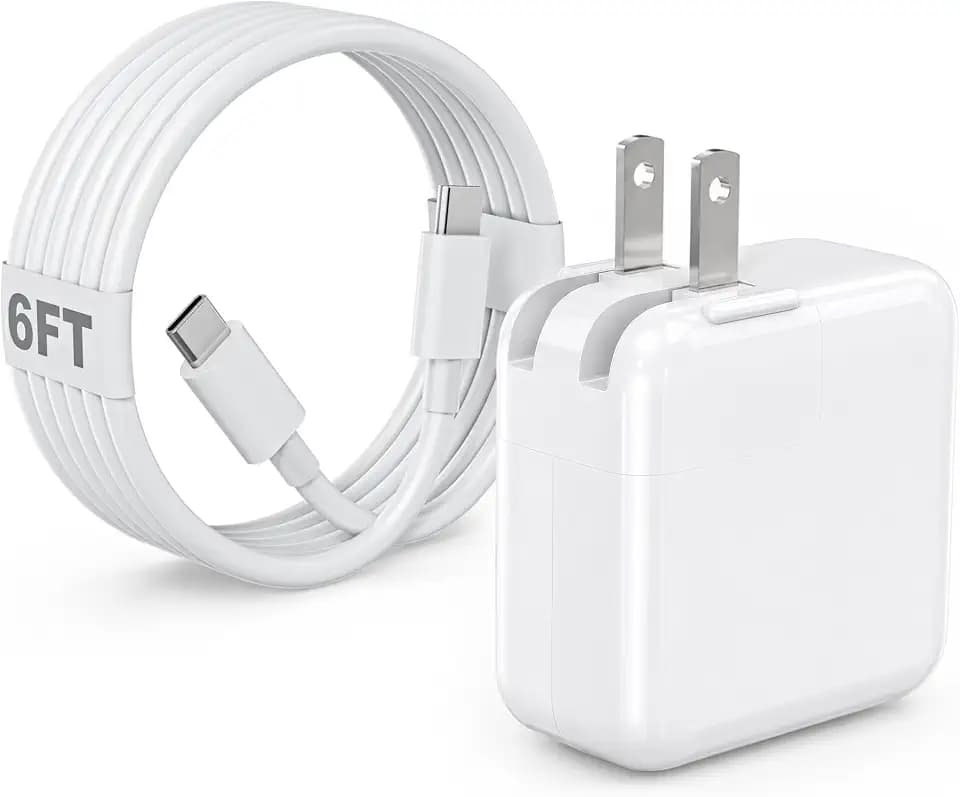 Mac Book Air Charger, 30W USB C Charger for MacBook Air 15 13 Inch M5 M4 M3 M2 M1, Fast Charging Block Plug USB C Power Adapter & 6FT USBC Cable for MacBook Neo, iPhone 17/16/15 Pro,iPad Pro/Air/Mini