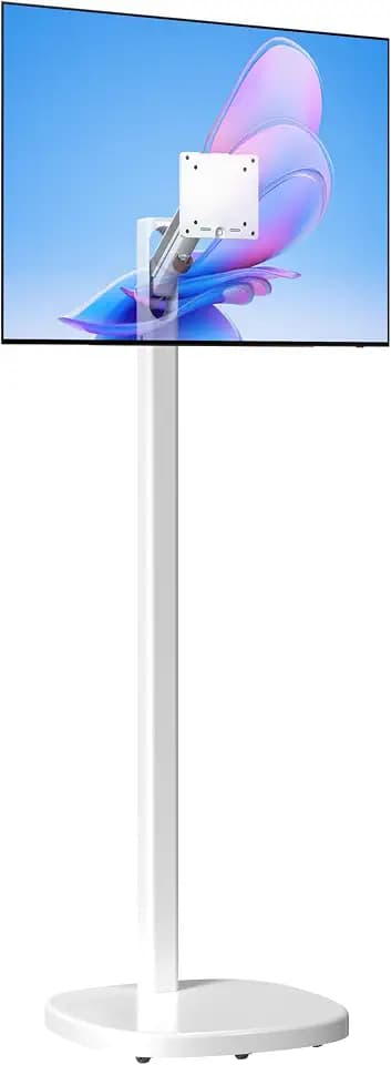 CTA Ergonomic Floor Stand For Monitors & TV’s Up To 35-inches & 22 lbs - Mobile Stand With Anti-Knockdown Base & Height Adjustable - Commercial Grade - (ADD-MSADFS)