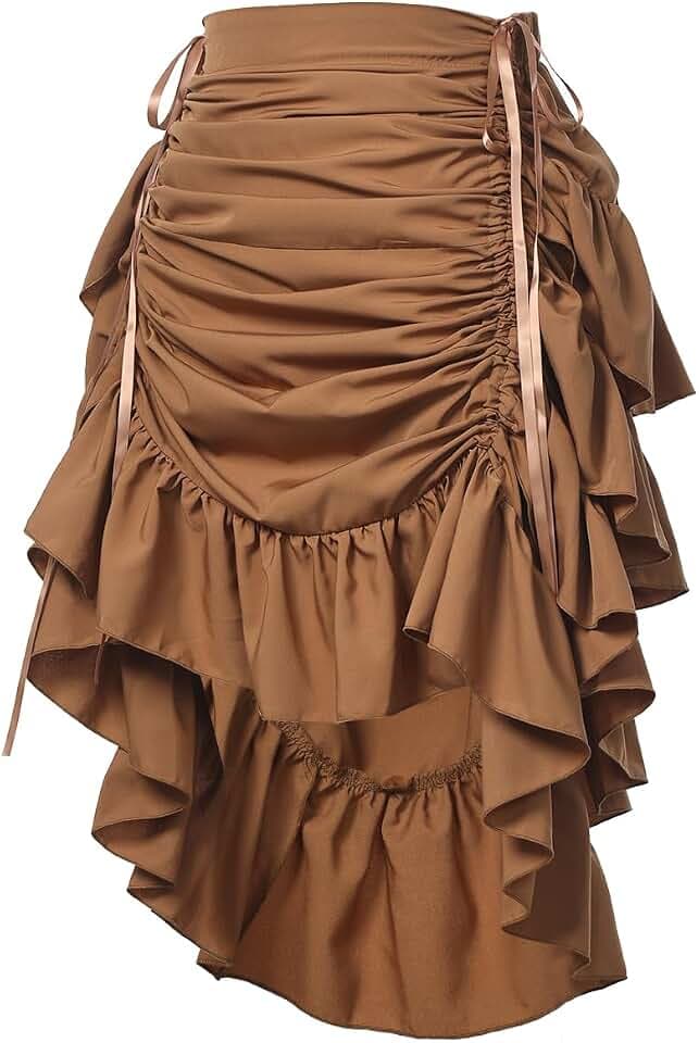 GRACEART Damen Steampunk Rock Piratenrock Hoch Tiefer Rock