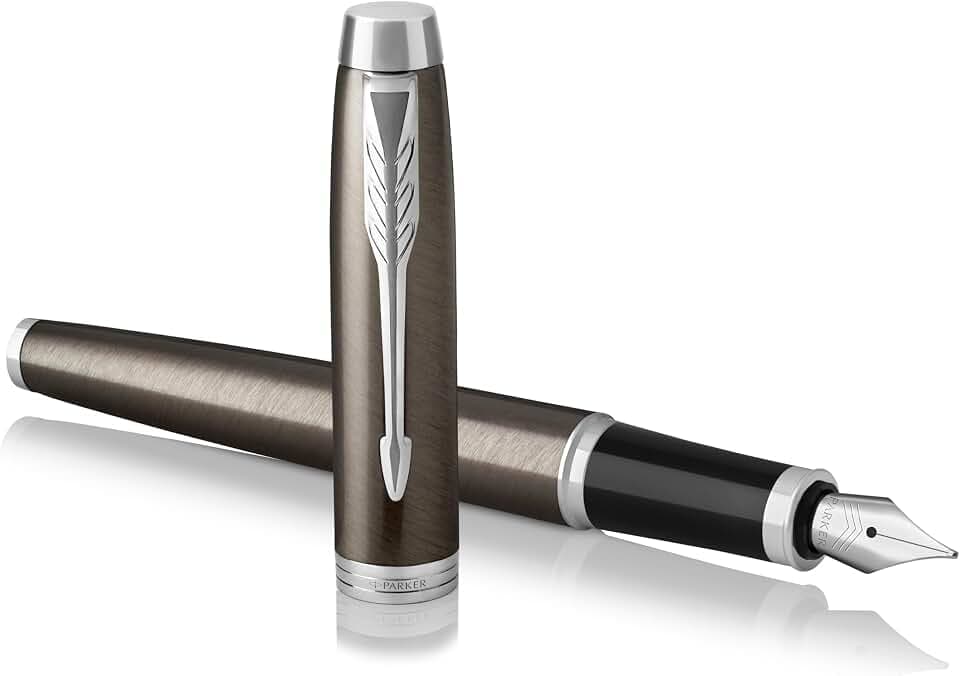 Parker IM Füller | Dark Espresso | Füllfederhalter mit mittlerer Feder | blaue Tinte | Geschenkbox