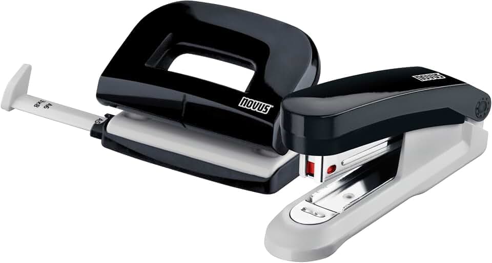 Novus Locher-Tacker-Set E 15 & E 210, inkl. 1.000 Heftklammern, Schwarz
