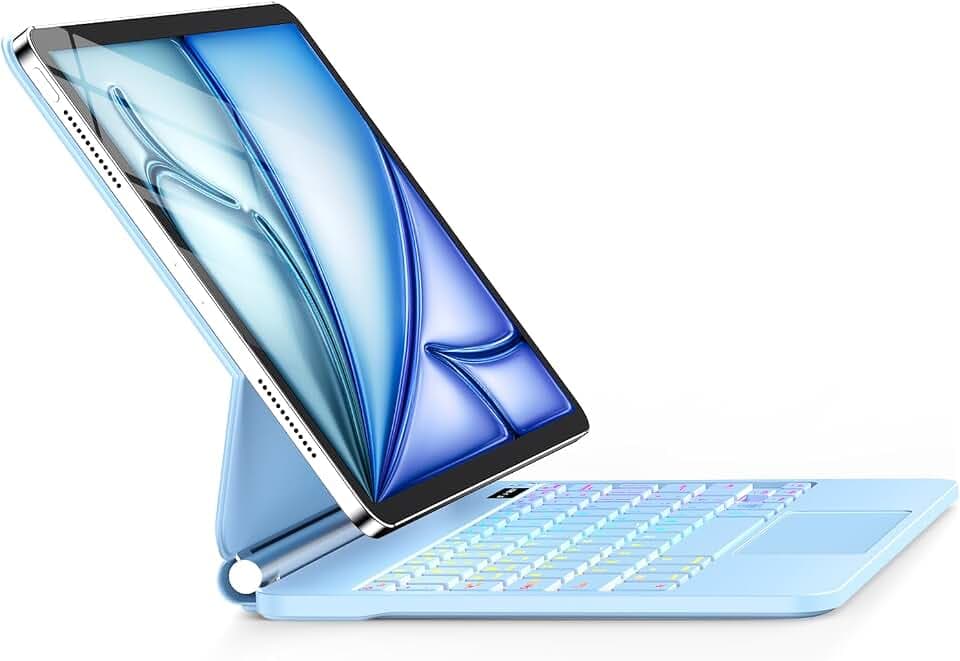 for iPad Air 11 inch Case with Keyboard (M4/M3/M2,2026/ 2025/2024), iPad Pro 11 (4th/3rd/2nd/1st Gen) & Air 5/4th,Magic-Style Magnetic Case Keyboard with Backlight, Multi-Touch Trackpad (Blue)