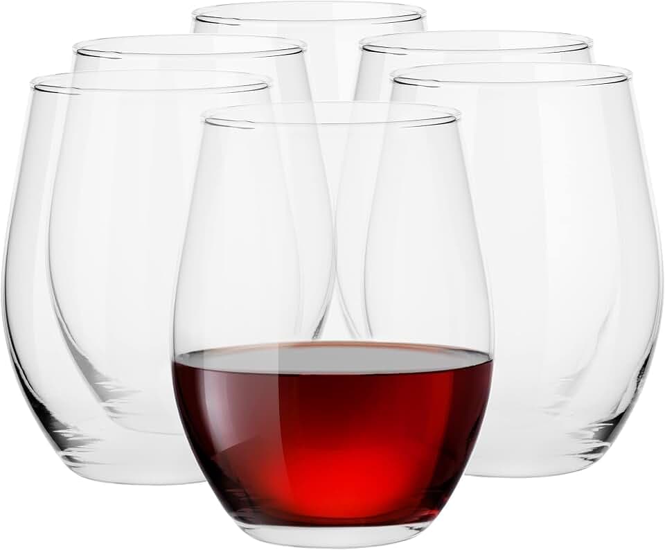 TREND FOR HOME Weingläser ohne Stiel Weinglas ohne Stiel, 580 ml, Set von 6, Weingläser ohne Fuß Cocktailgläser Set Tumbler Glas für Rotweine und Weißweine, Spülmaschinenfest, Kollektion Sofia