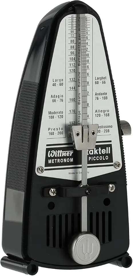Wittner Metronom Taktell Piccolo Serie 830 - Kunststoffgehäuse - Ohne Glocke - Schwarz - Mechanisch zum Aufziehen - Keine Batterien erforderlich - Made in Germany