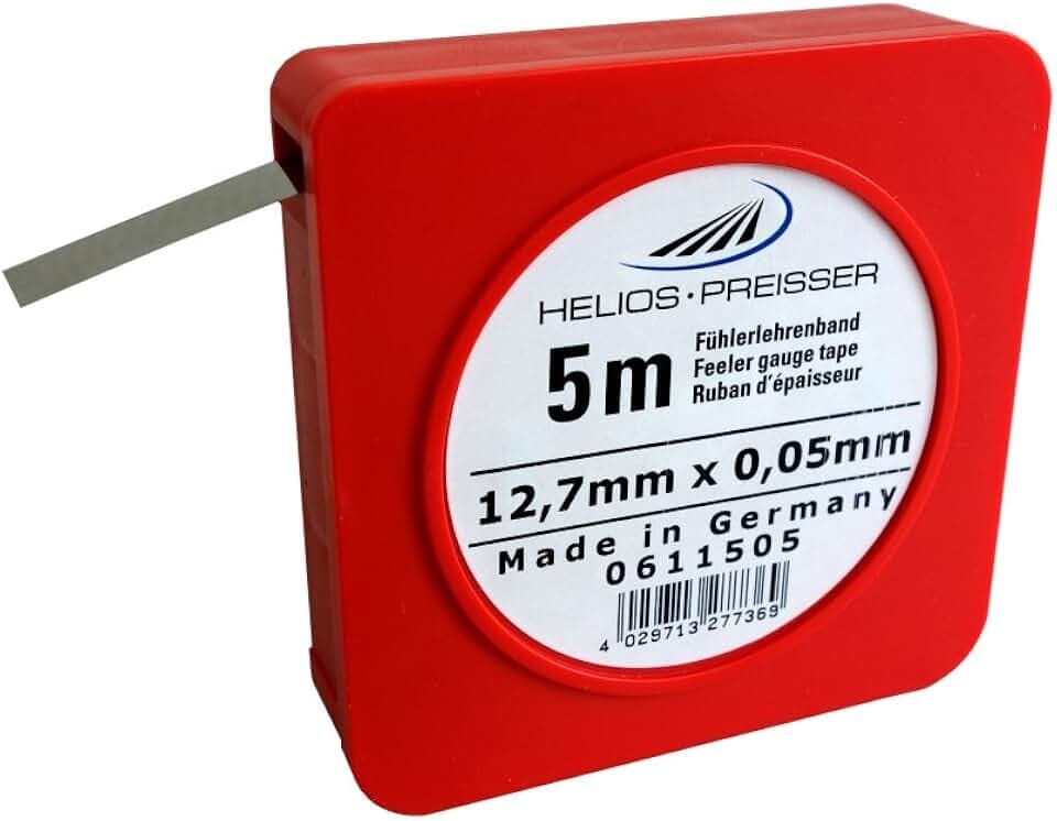 Helios Preisser Fühlerlehrenband, Einzelkassette (Kohlenstoffstahl, gehärtet, Breite 12,7 mm, Länge 5 m, Nennmaß 0,05 mm) 0611 505