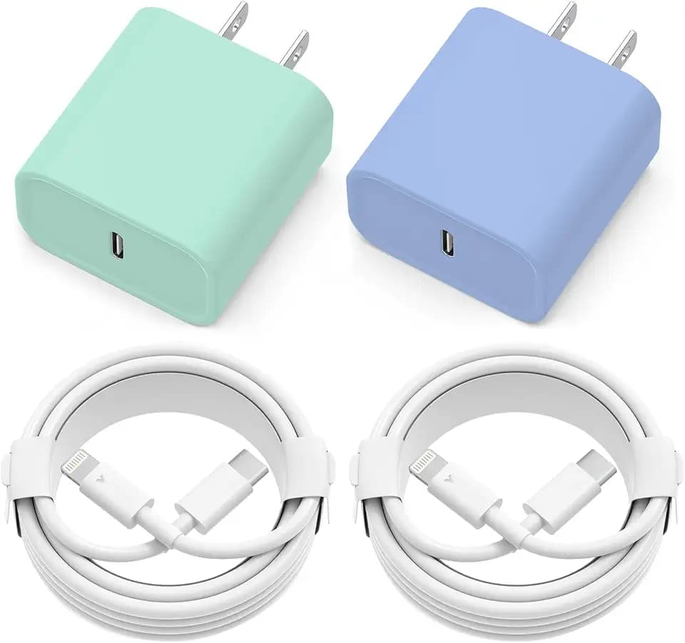 iPhone Charger Fast Charging,2 Pack 20W USB C Wall Charger Block with Cable