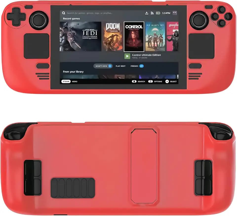 Steam Deck Case - Kickstand Protective Case with Drops, Scratches, Dust, Fingerprints, Hands Full Protection