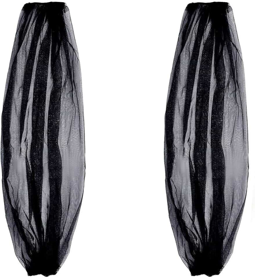 nbeads 1 Paar Abnehmbare Ärmel für Hochzeit, 75x22-25cm Frauen lange Tulle Ärmel Abnehmbare Puffärmel für Hochzeitskleid Braut Arm Zubehör, Schwarz