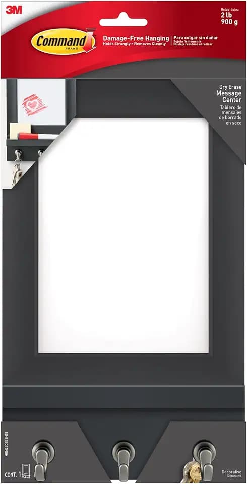 Command Message Center, Slate, 1 Organizer, 8 Strips