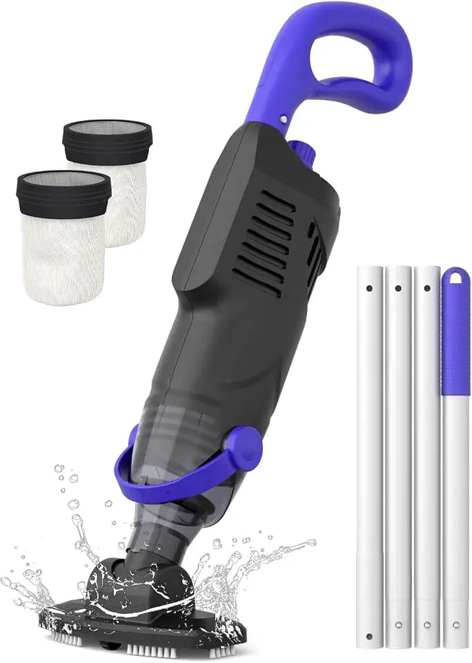 Little Shark Cordless Pool Vacuum, 60W Motor, 18 GPM Strong Suction, 5000mAh Battery, 60-Min Runtime, Compact Lightweight Handheld Pool Cleaner for Above Ground Pools & Hot Tubs