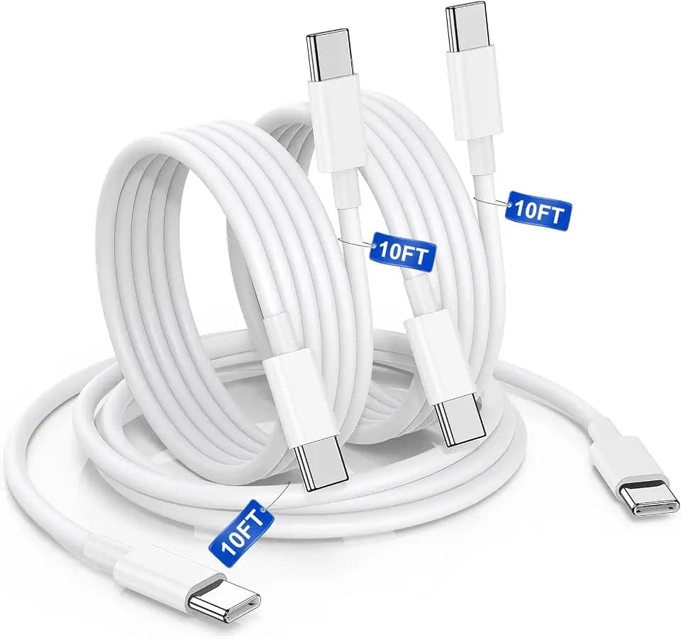10FT USBC Charging Cord for iPhone 17 16 15 Pro Max Plus, 60W Charger Cable