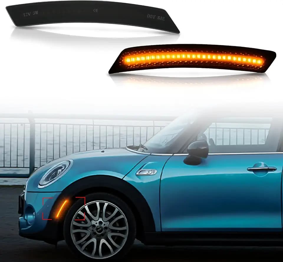 Bestview Side Marker Lights for Mini Cooper R55-R61 2007-2015, Front