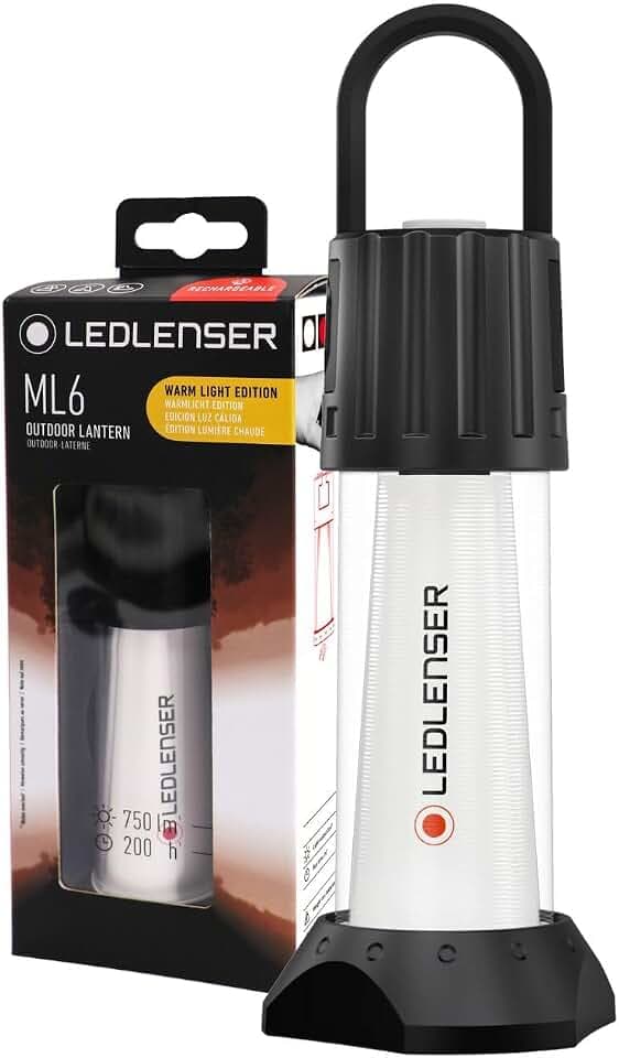 Ledlenser ML6 Akku-LED-Laterne mit warmem Licht, bis zu 200 h Leuchtdauer