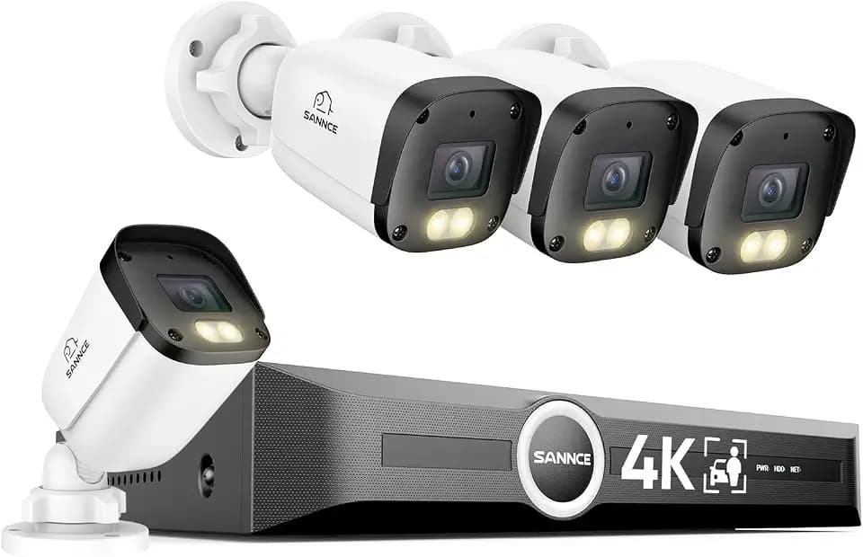 SANNCE 4K PoE Security Camera System - NVR with 4PCS Bullet Cameras(NO HDD)
