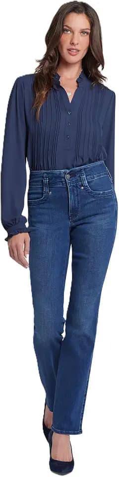 NYDJ Women's High Rise Marilyn Straight Leg Jeans