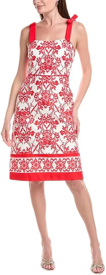 Anne Klein Women's Bow Shoulder Modern Midi Dress