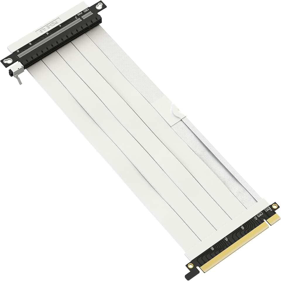 LINKUP - Ultra PCIe 4.0 X16 Riser-Kabel [RTX4090 RX6950XT x570 B550 Z690 Getestet] Geschirmte Vertikale Gaming-PCI-Express-Gen4-Montage | Umgekehrter GPU-Sockel (25cm) Entwickelt für ITX | Weiß