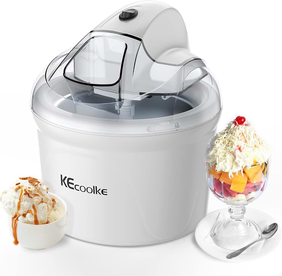 Speiseeisbereiter, Eismaschine, Elektrische Eismaschine Soft Serve Homemade KECOOLKE 1.5 L Frozen Yogurt, Sorbet, Gelato