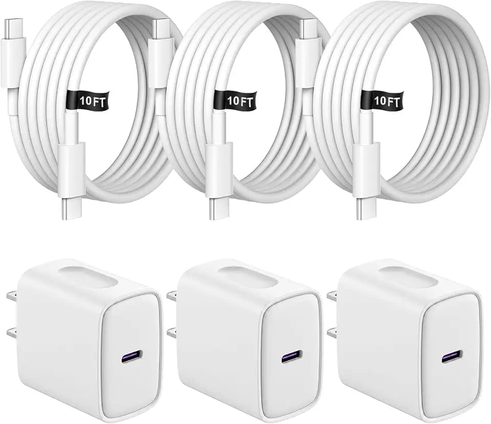 iPhone Charger Fast Charging 10FT iPhones 18 17 16 15 Charger 3 Pack
