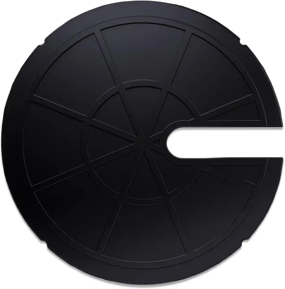18 inch Metal Slotted Sump Pump Cover, Black Decorative Submersible Outdoor Water Well Covers, Septic Tank Lids Protection for Sewage Pump, Sump Basin, Sump Bucket (1, Black)