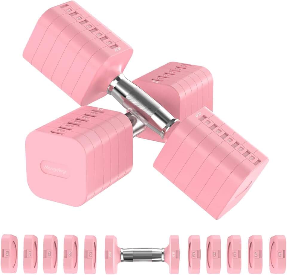 Hezeyferg Adjustable Dumbbell Set,Adjustable Weight Dumbbells for Women/Men
