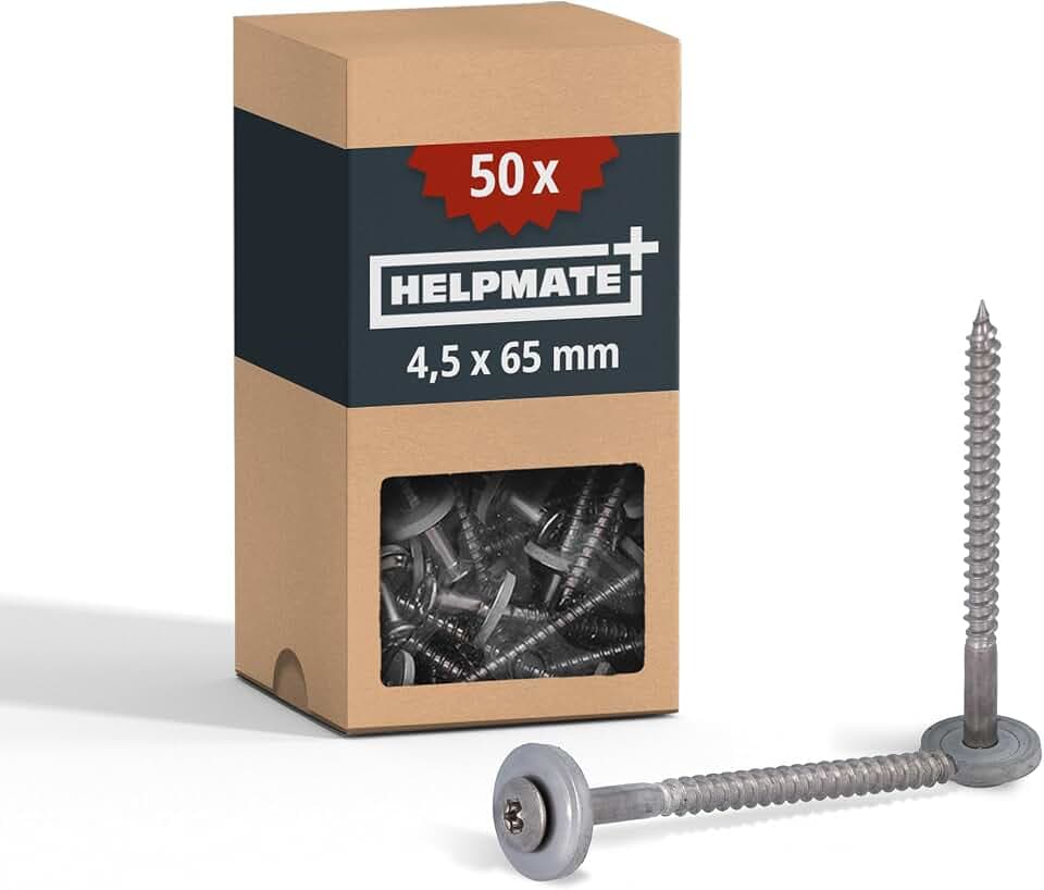 HELPMATE – Spenglerschrauben 4,5x65 mm – Edelstahl A2 – 50 Stück