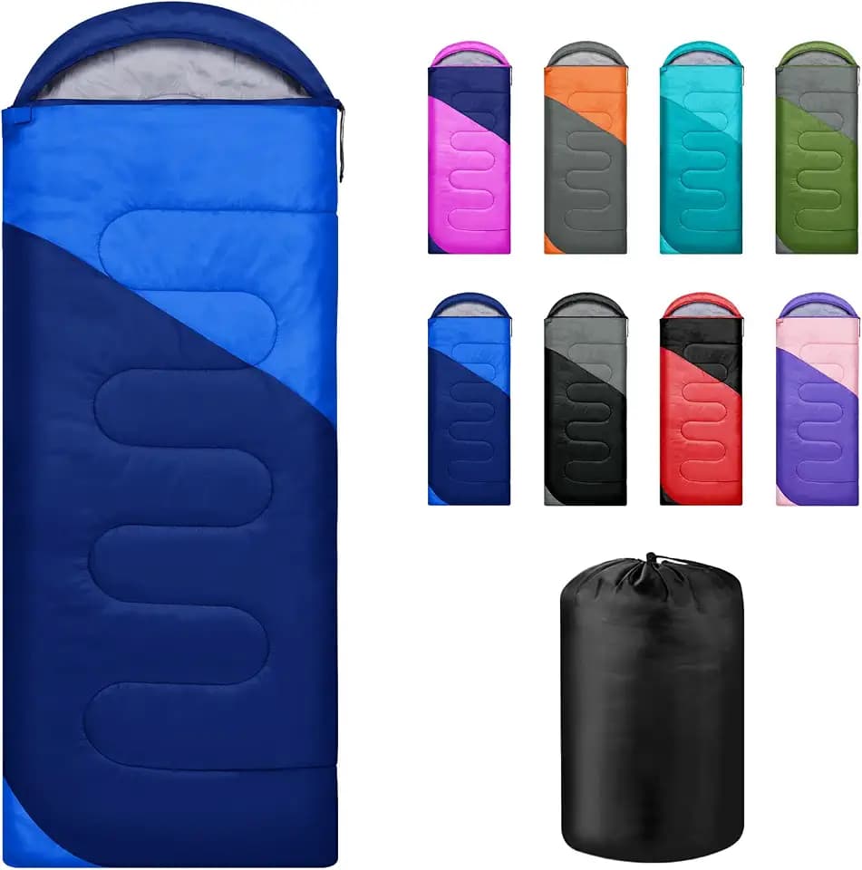 Leichter und kompakter Schlafsack für Erwachsene für Kinder, 3-4 Jahreszeiten, Leichter und kompakter Wanderschlafsack, rechteckiger Campingschlafsack mit Tasche